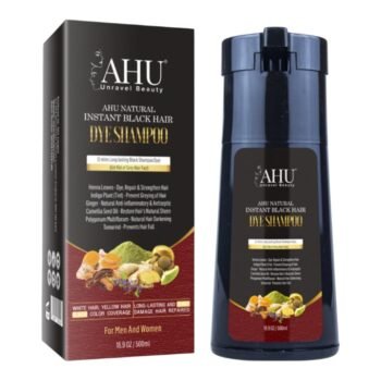 AHU Natural Instant Black Hair Dye Shampoo 500ml